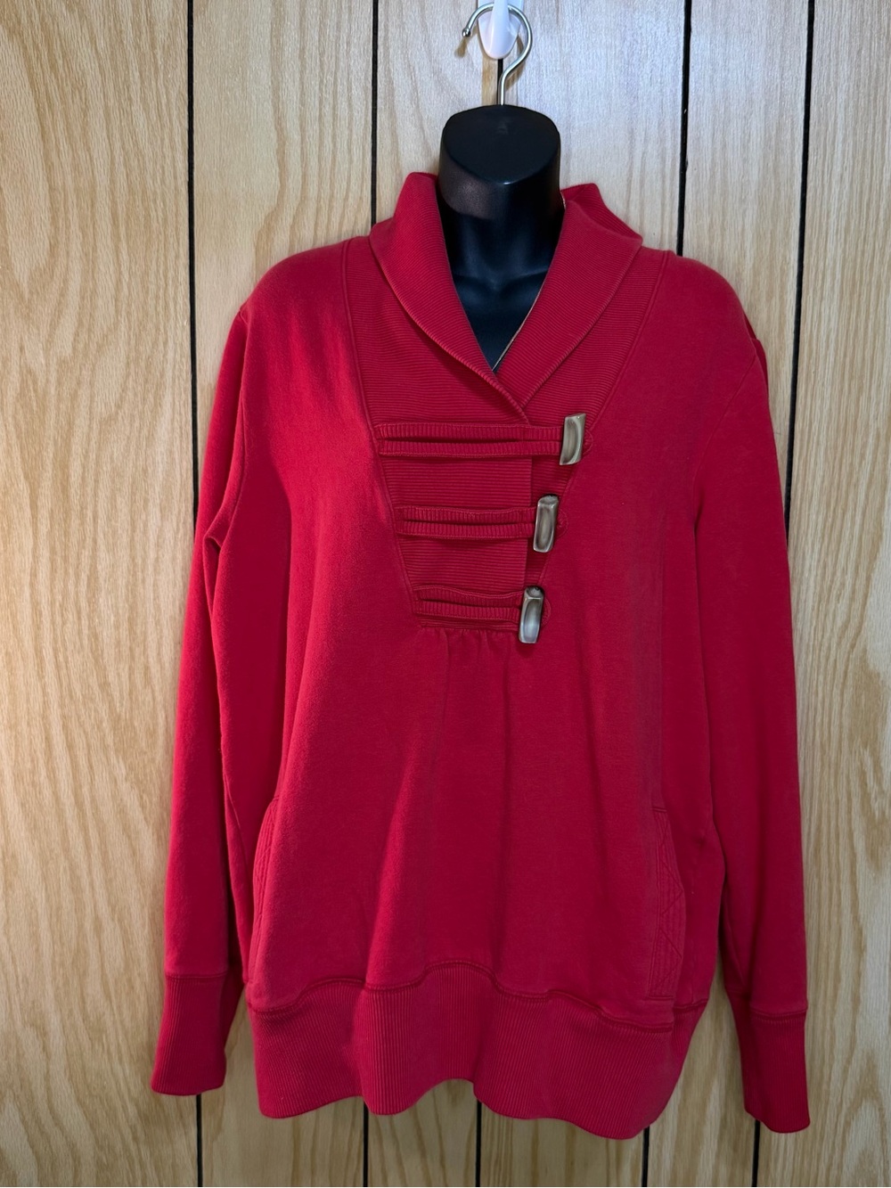 Old Navy Red Toggle Neck Pullover